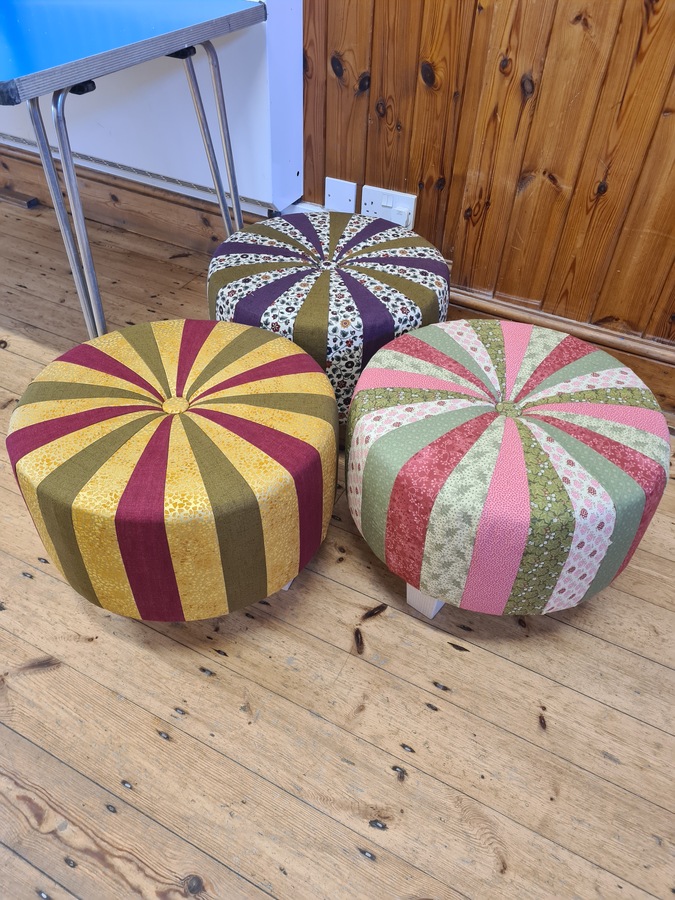 Tuffets from the tuffet workshop - Jenny P, Anne and Evelyn